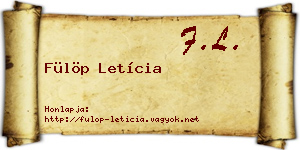 Fülöp Letícia névjegykártya